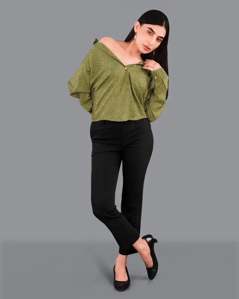Hemlock Green Printed Premium Tencel Shirt 5