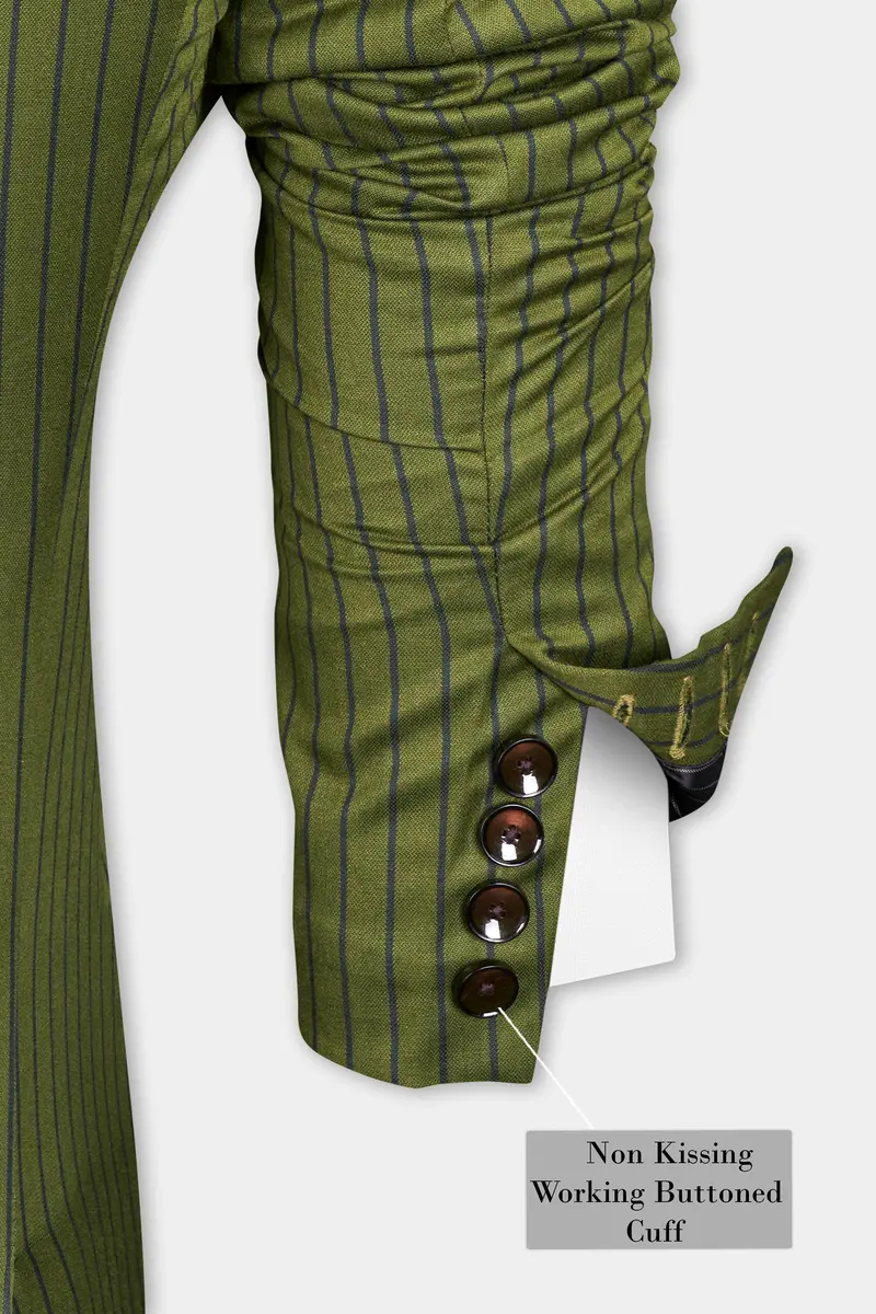 Hemlock Green Striped Double Breasted Sports Blazer 7