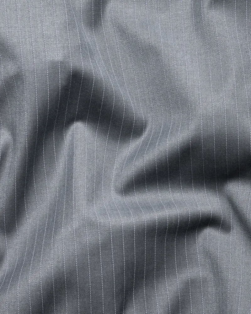 Hemsworth Metal Grey Striped Wool Blend Blazer 3