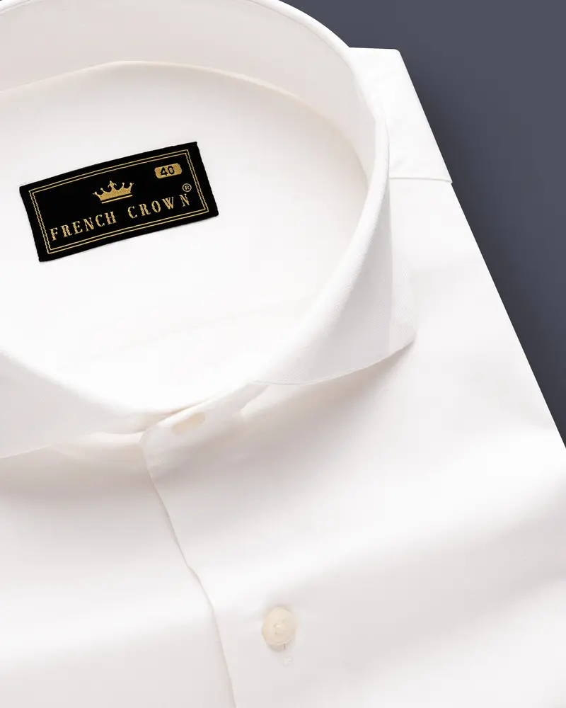 Heritage-Bright White Solid Twill Premium Cotton Dress Shirt 1