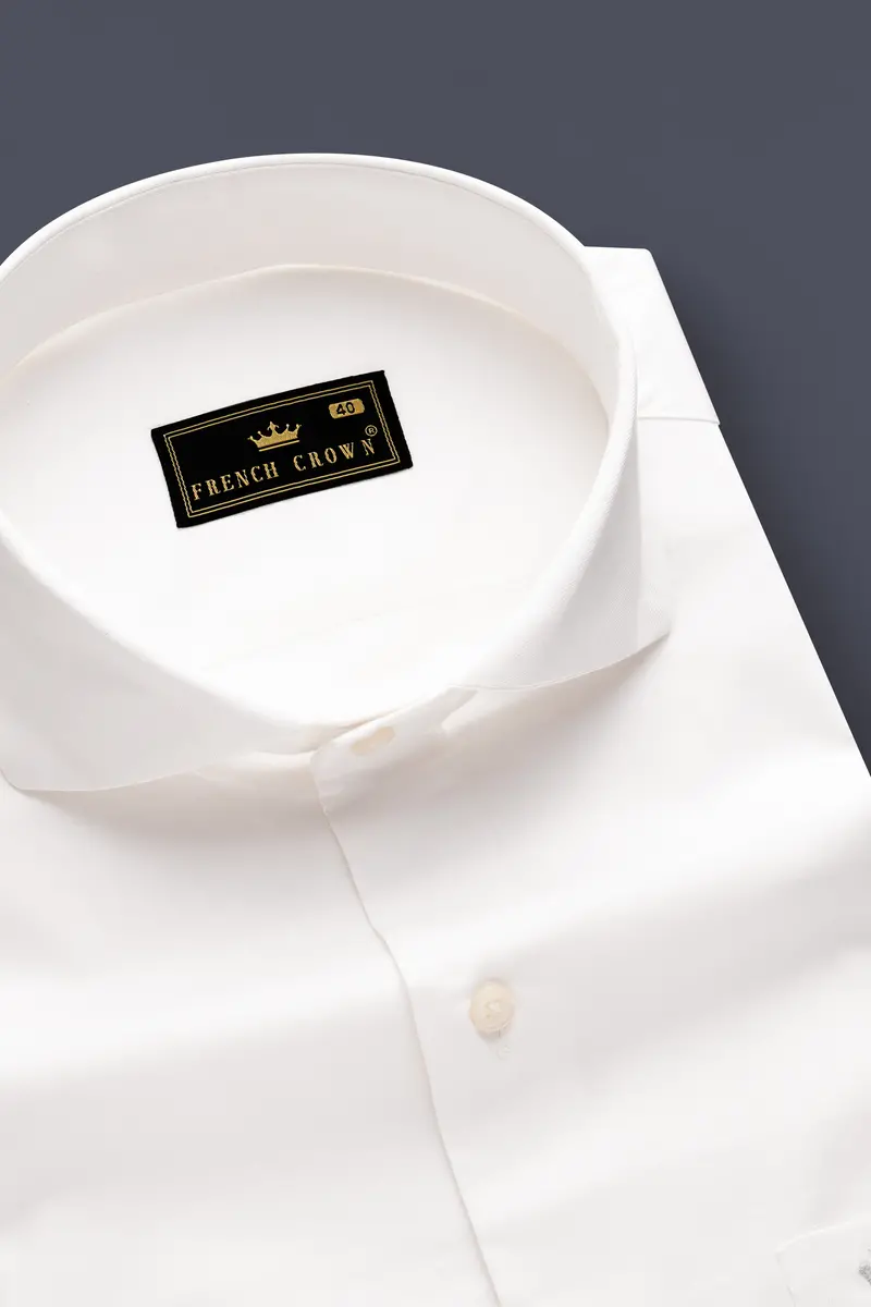 Heritage-Bright White Solid Twill Premium Cotton Dress Shirt 2