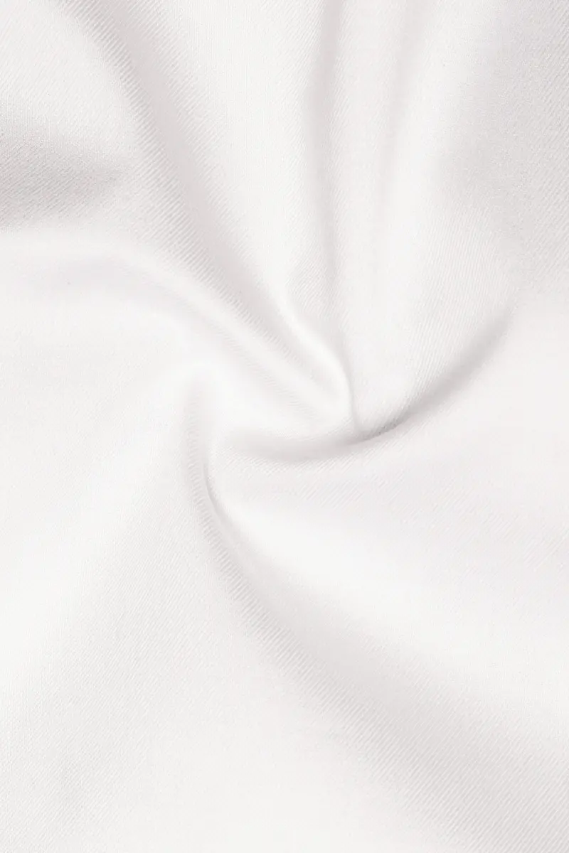 Heritage-Bright White Solid Twill Premium Cotton Dress Shirt 3