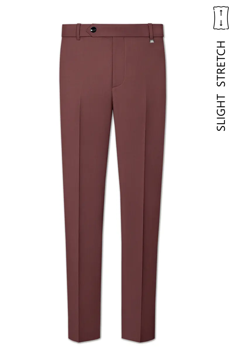 Heritage-Finch Maroon Wool Rich Cross Placket Bandhgala Slight Stretch Suit 12