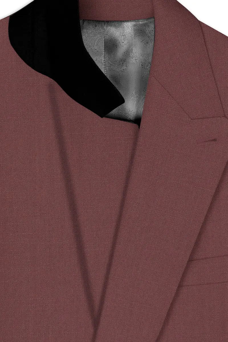 Heritage-Finch Maroon Wool Rich Double Breasted Slight Stretch Suit 5