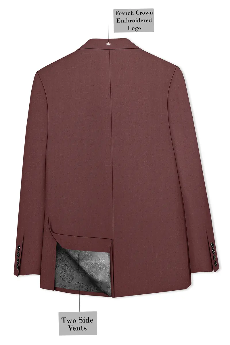 Heritage-Finch Maroon Wool Rich Double Breasted Slight Stretch Suit 9