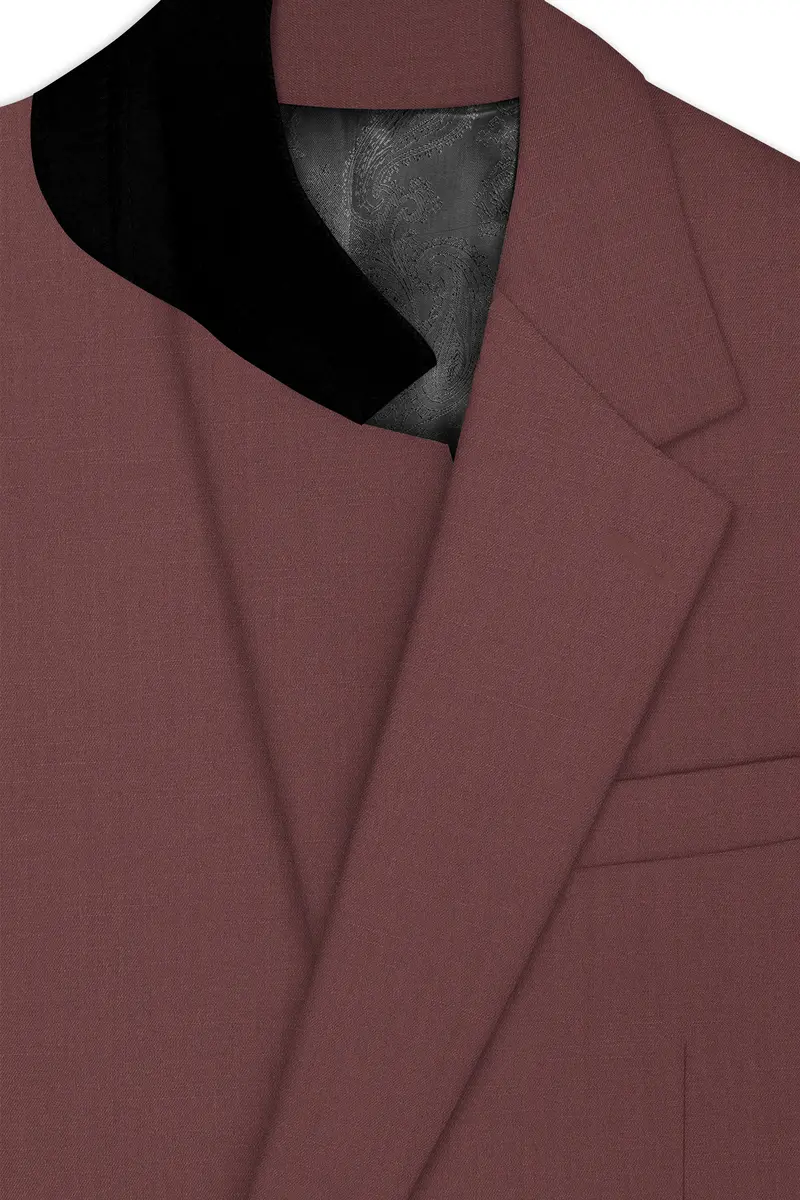 Heritage-Finch Maroon Wool Rich Single Breasted Slight Stretch Blazer 4