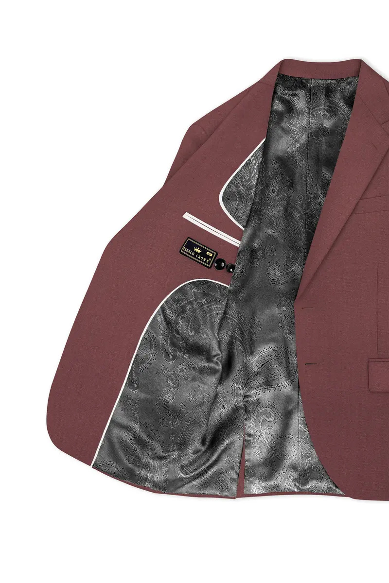 Heritage-Finch Maroon Wool Rich Single Breasted Slight Stretch Blazer 5