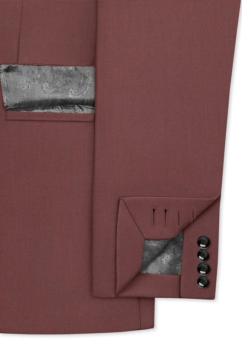 Heritage-Finch Maroon Wool Rich Single Breasted Slight Stretch Blazer 6