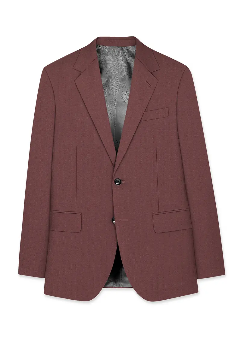 Heritage-Finch Maroon Wool Rich Single Breasted Slight Stretch Blazer 7