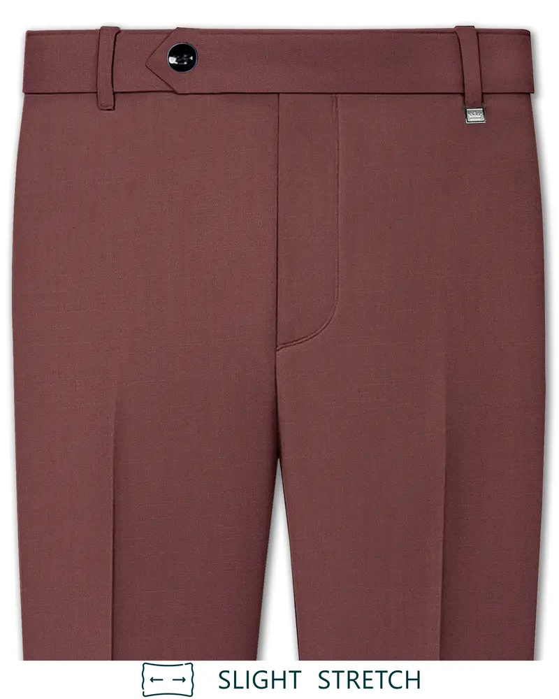 Heritage-Finch Maroon Wool Rich Slight Stretch Pant 1