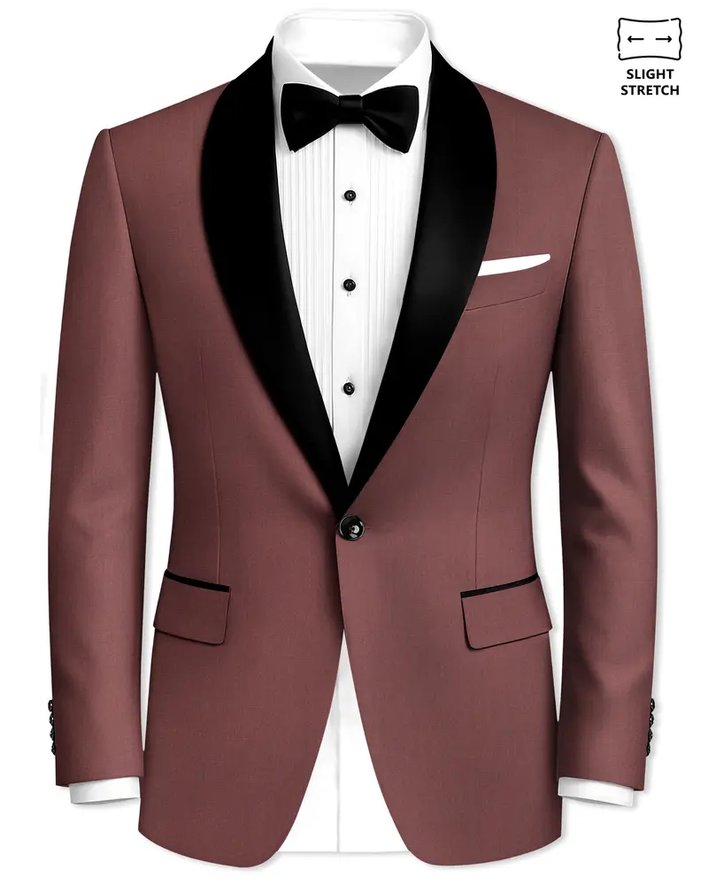 Heritage-Finch Maroon Wool Rich Tuxedo Slight Stretch Blazer 1