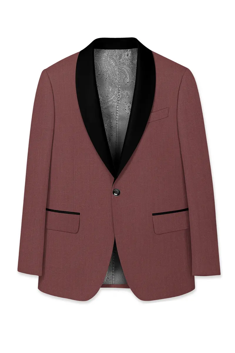 Heritage-Finch Maroon Wool Rich Tuxedo Slight Stretch Blazer 7