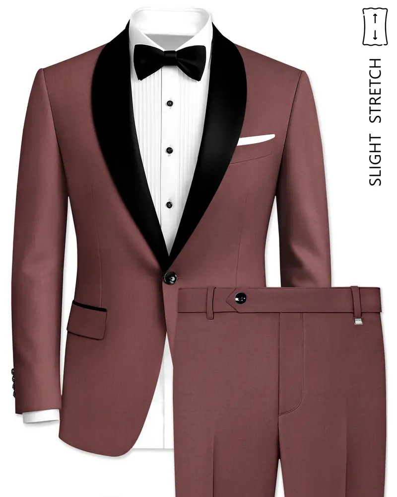 Heritage-Finch Maroon Wool Rich Tuxedo Slight Stretch Suit 1