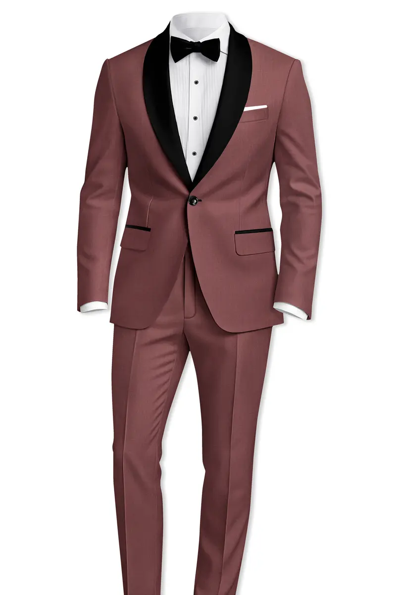 Heritage-Finch Maroon Wool Rich Tuxedo Slight Stretch Suit 4