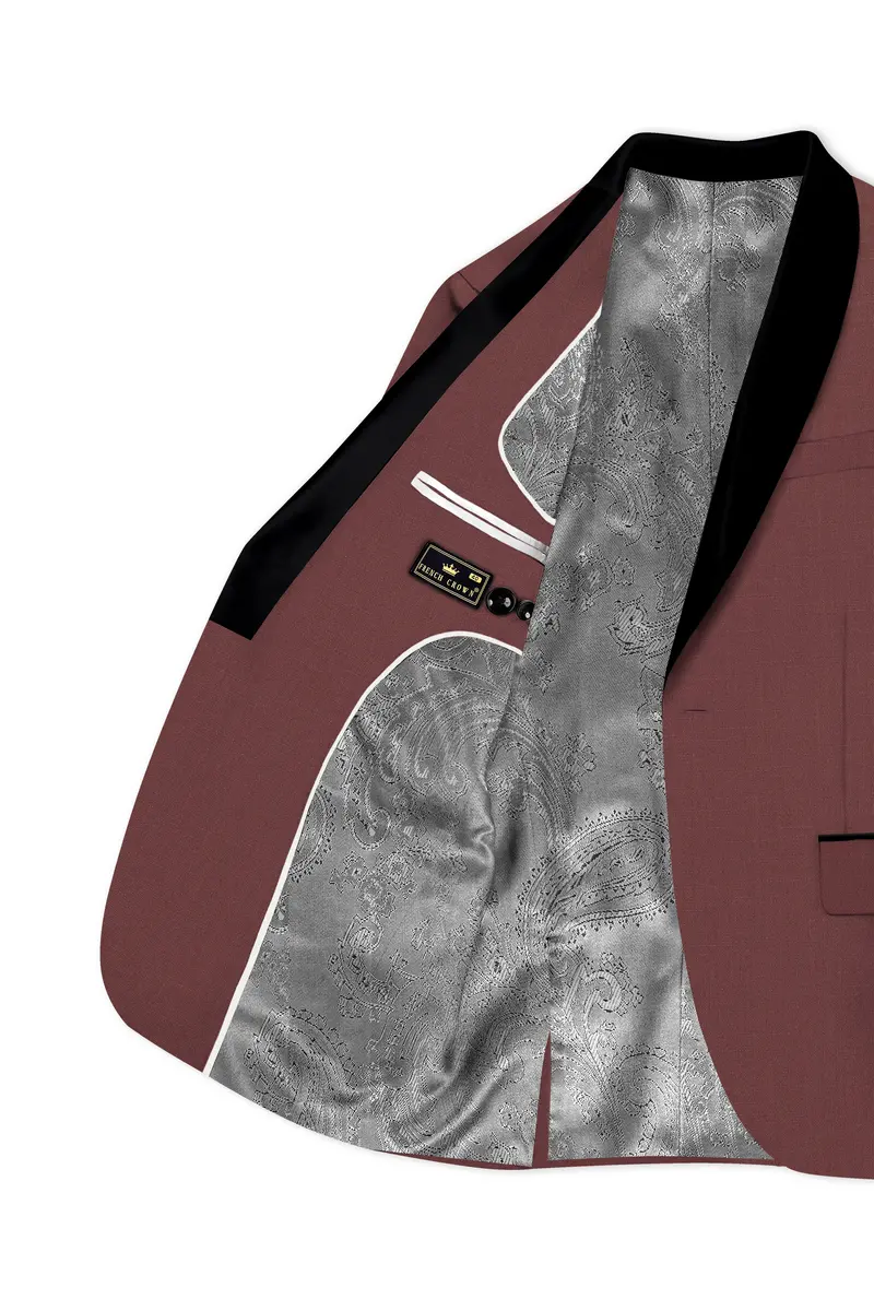 Heritage-Finch Maroon Wool Rich Tuxedo Slight Stretch Suit 6