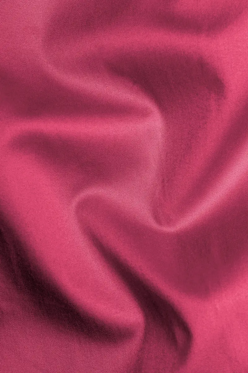 Hibiscus Red Subtle Sheen Super Soft Premium Cotton Shirt 2