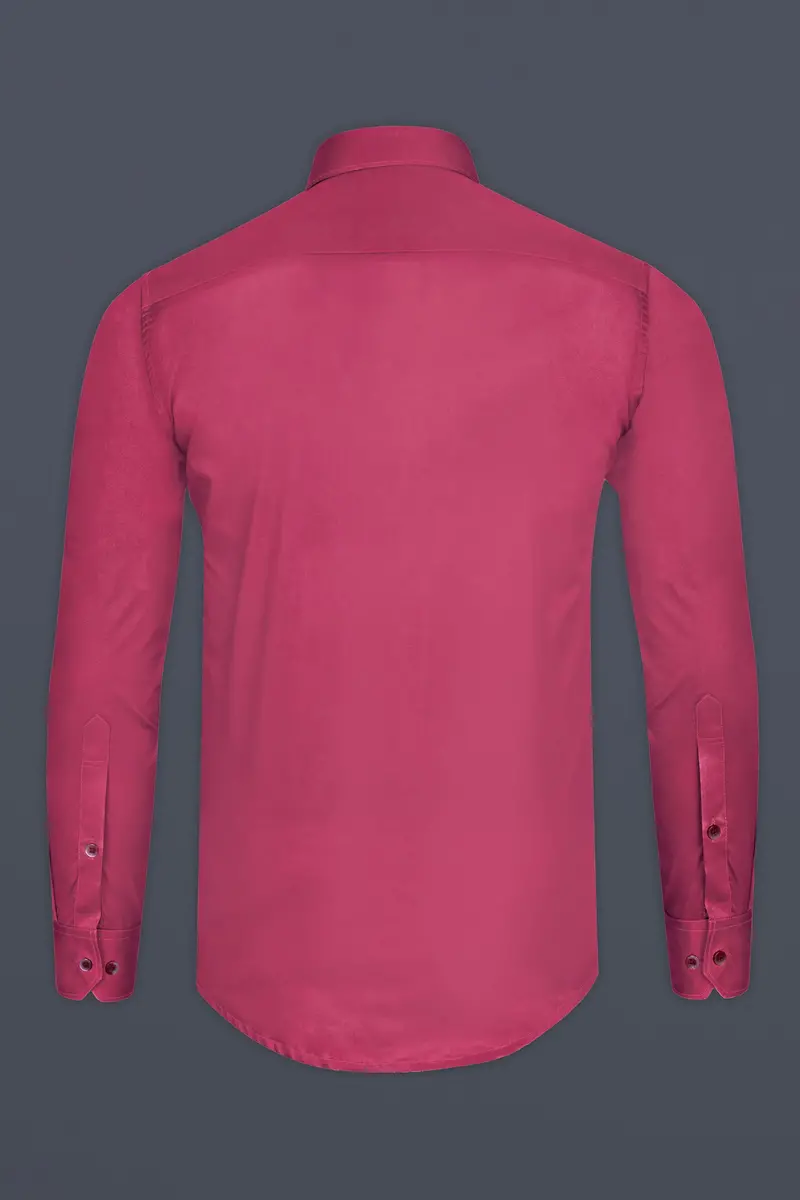 Hibiscus Red Subtle Sheen Super Soft Premium Cotton Shirt 5