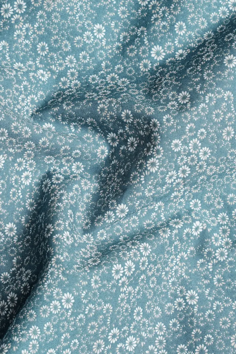 Hippie Blue And White Ditsy Printed Premium Cotton Shirt 2
