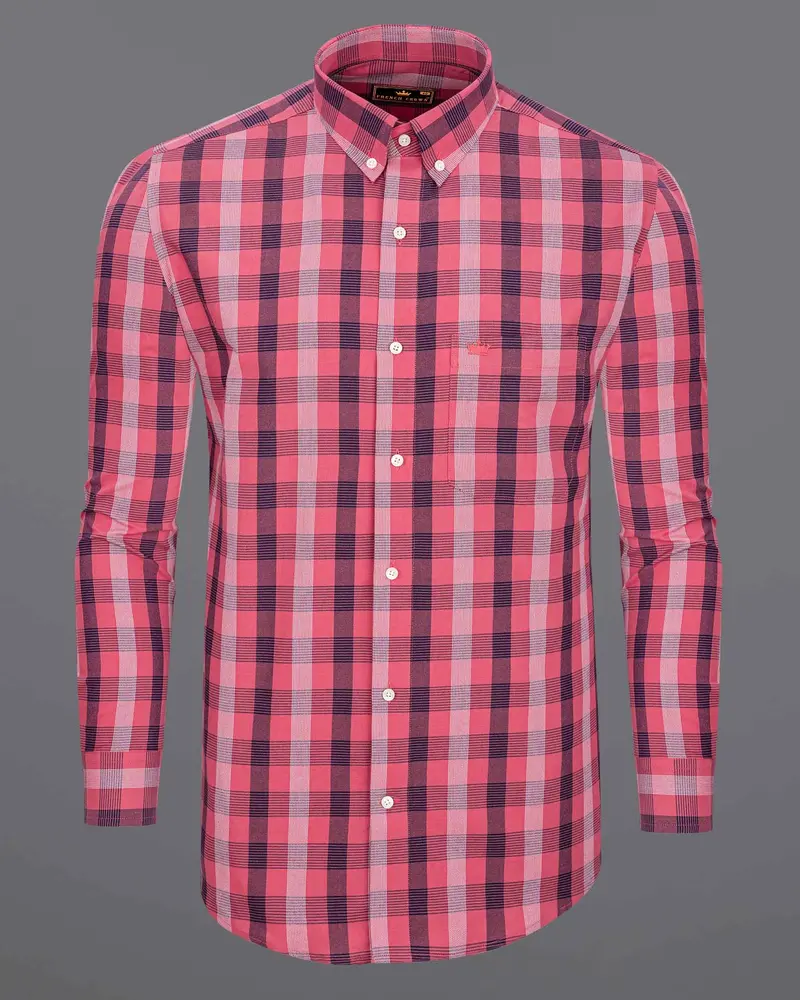 Holy Pink Checkered Royal Oxford Shirt 5