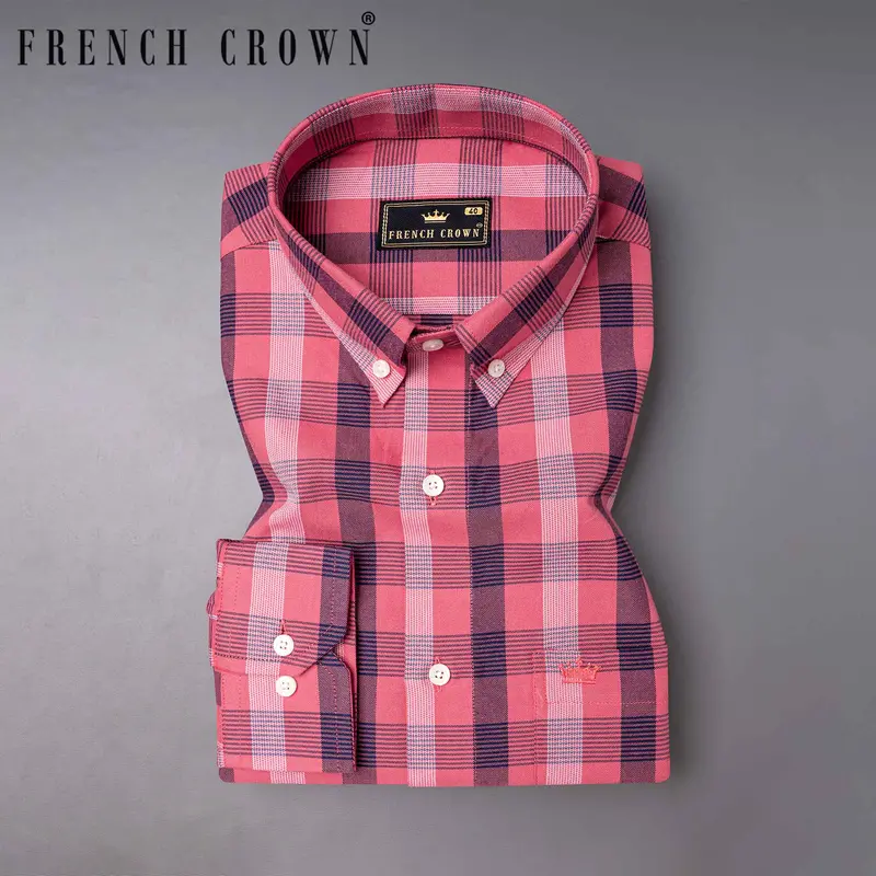 Holy Pink Checkered Royal Oxford Shirt 7