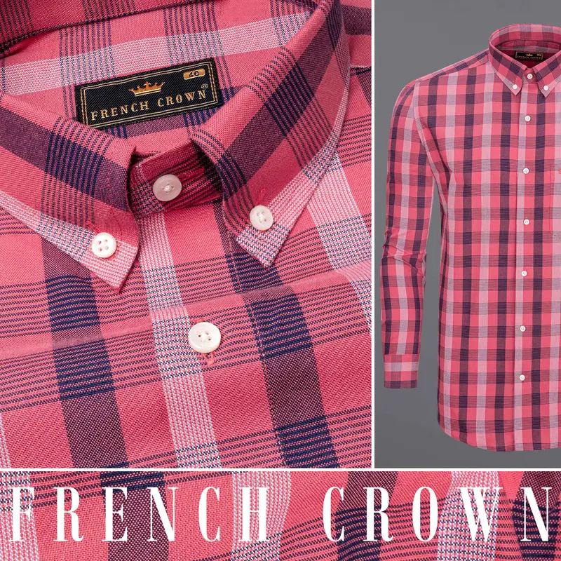 Holy Pink Checkered Royal Oxford Shirt 9