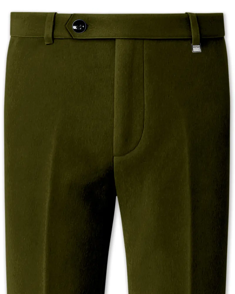 Hunter-Clinker Green Velvet Stretchable Waistband Pant 1