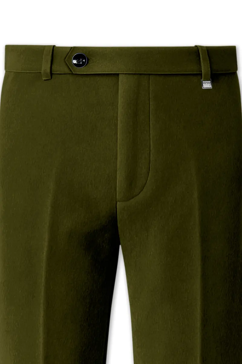 Hunter-Clinker Green Velvet Stretchable Waistband Pant 5