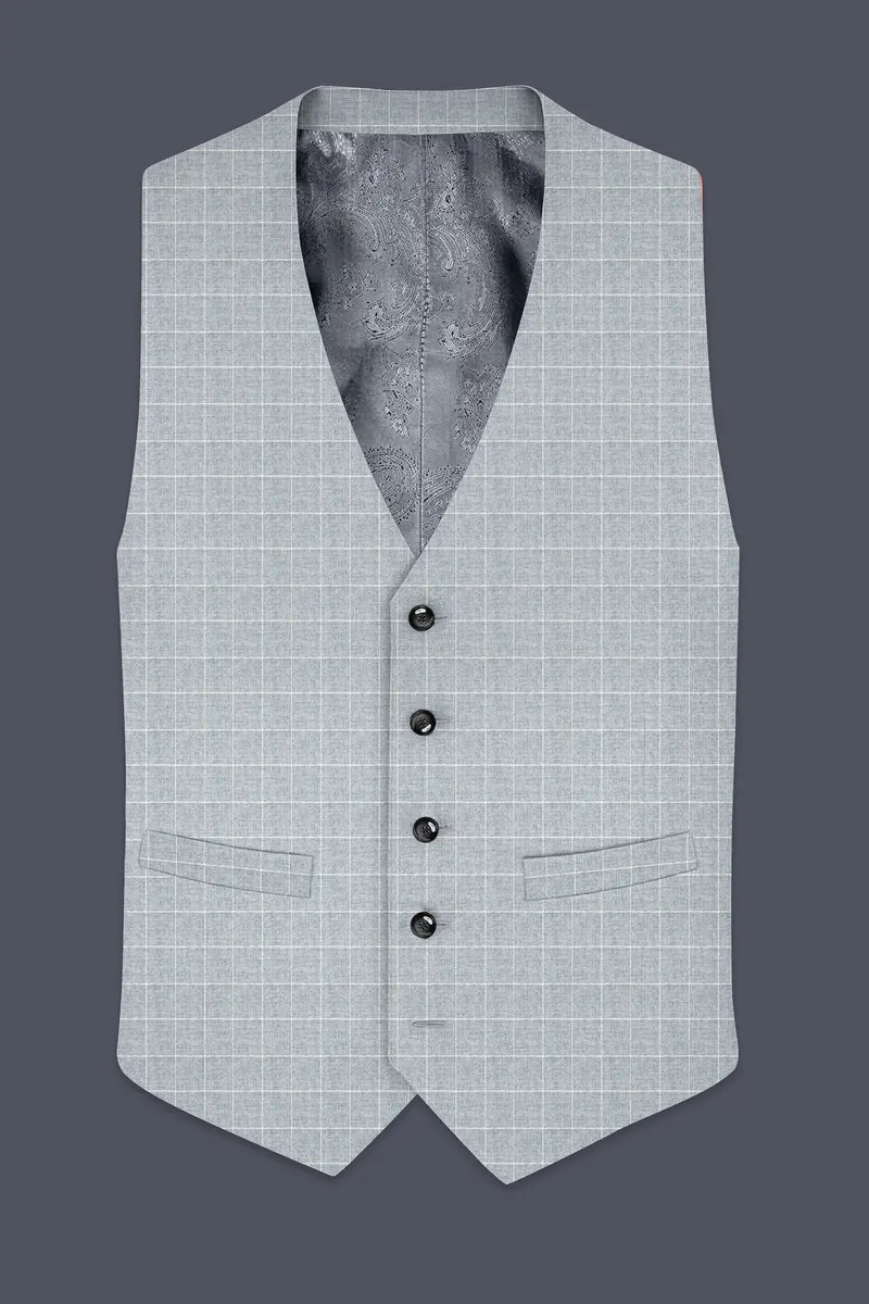 Hurricane Gray Plaid Waistcoat 2