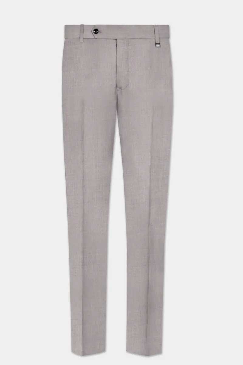 Hurricane Gray Solid Wool Rich Double Breasted Suit 13