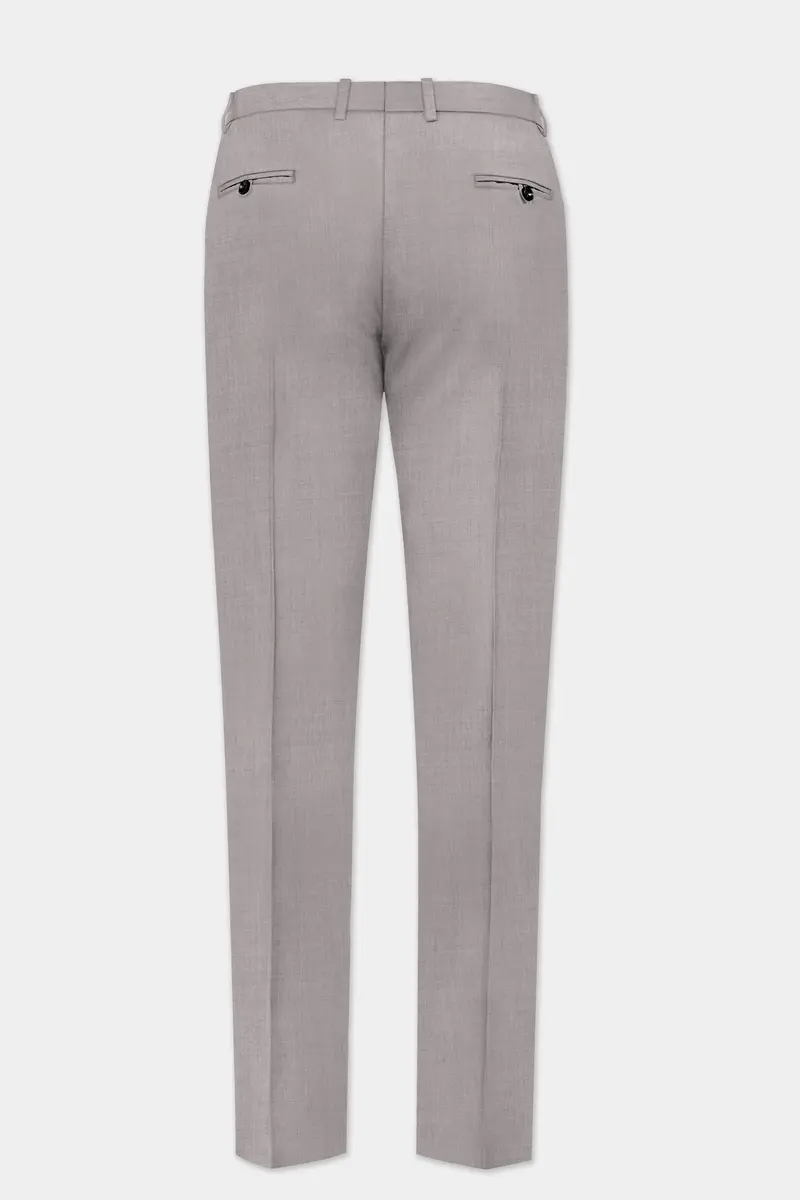 Hurricane Gray Solid Wool Rich Double Breasted Suit 14