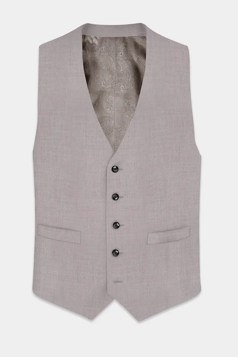 Hurricane Gray Solid Wool Rich Double Breasted Suit 16