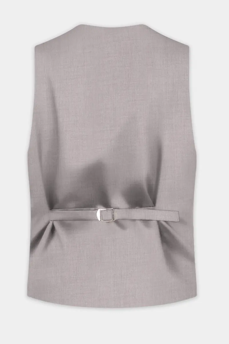 Hurricane Gray Solid Wool Rich Double Breasted Suit 17