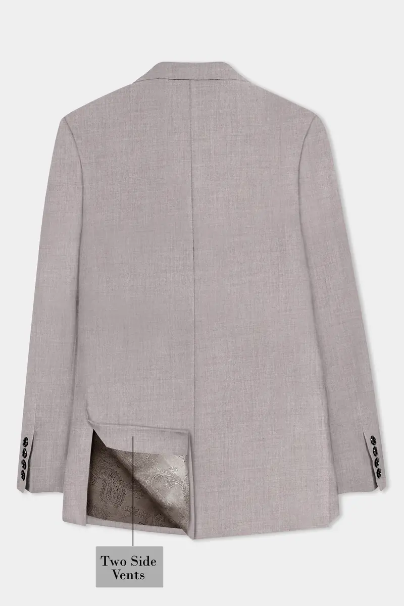 Hurricane Gray Solid Wool Rich Double Breasted Suit 9