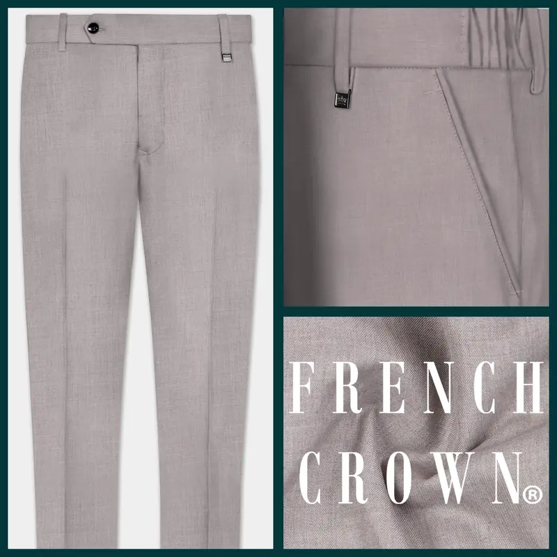 Hurricane Gray Solid Wool Rich Pant 1