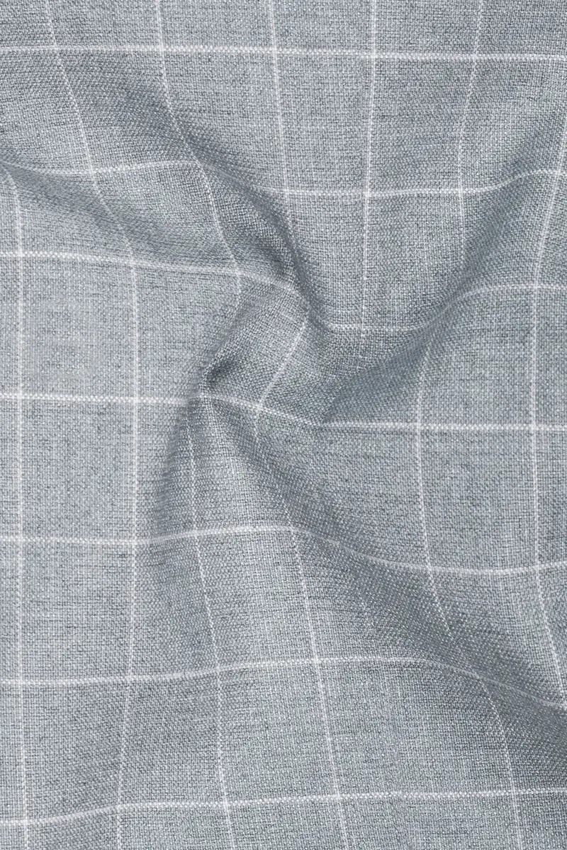 Hurricane Gray Windowpane Double Breasted Blazer 3