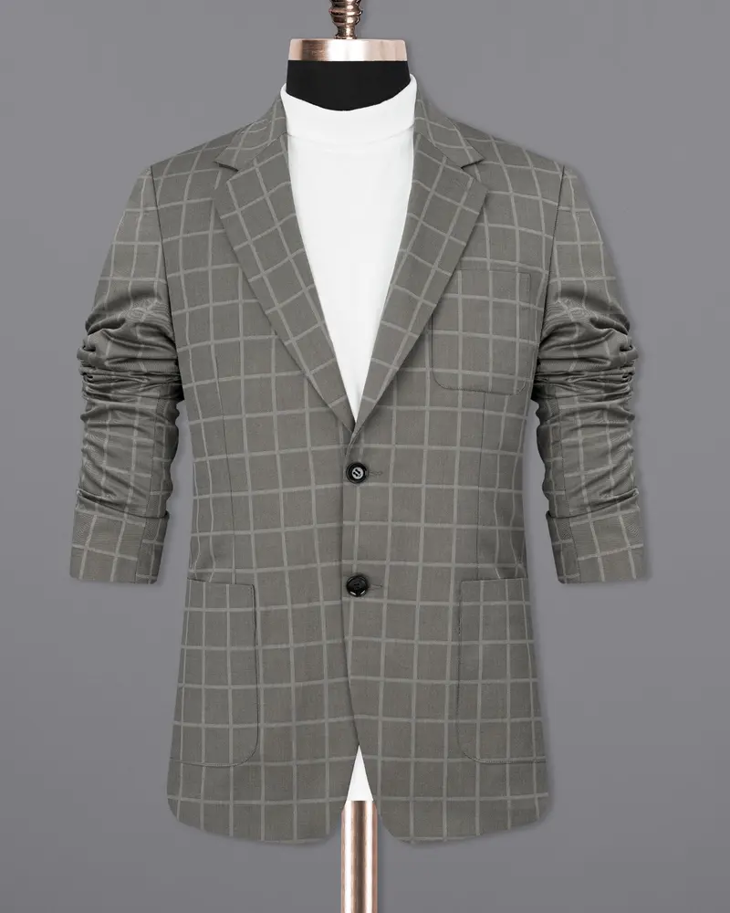 Hurricane Windowpane Single Breasted Sports Suit 9