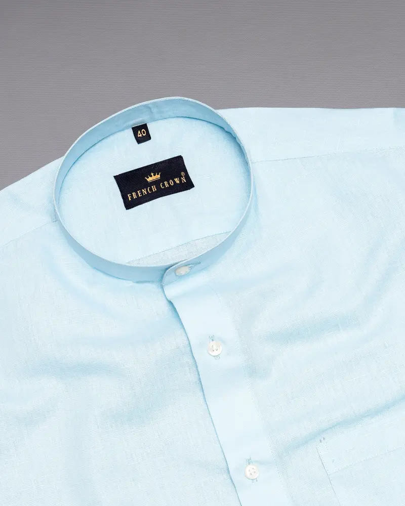 Iceberg Blue Luxurious Linen Shirt 3