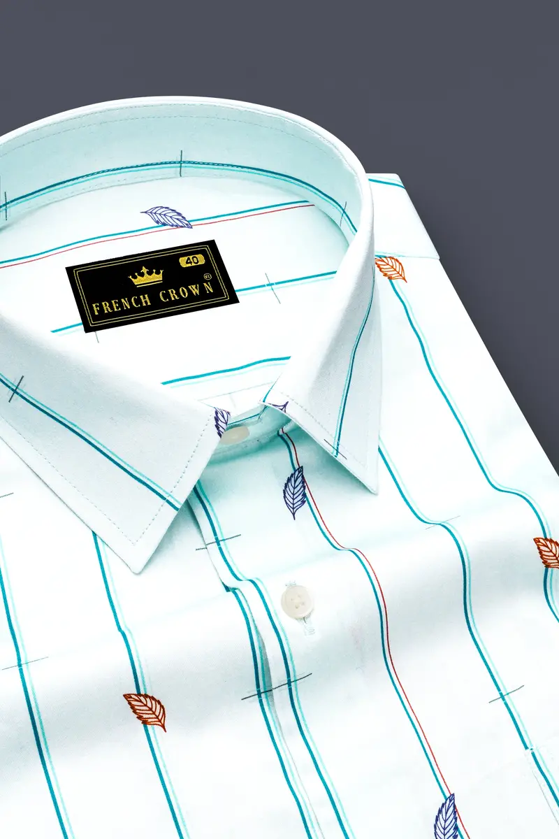 Iceberg Light Green Striped Super Soft Premium Cotton Shirt 2