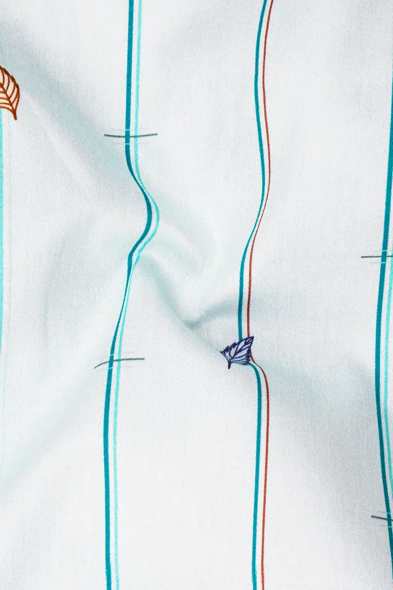 Iceberg Light Green Striped Super Soft Premium Cotton Shirt 3