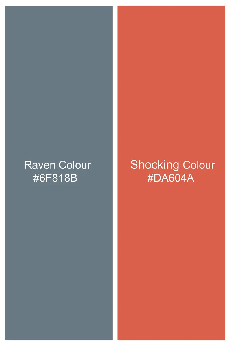 Ignivon-Raven Gray And Shocking Orange Plaid Flannel Premium Cotton Casual Shirt 7