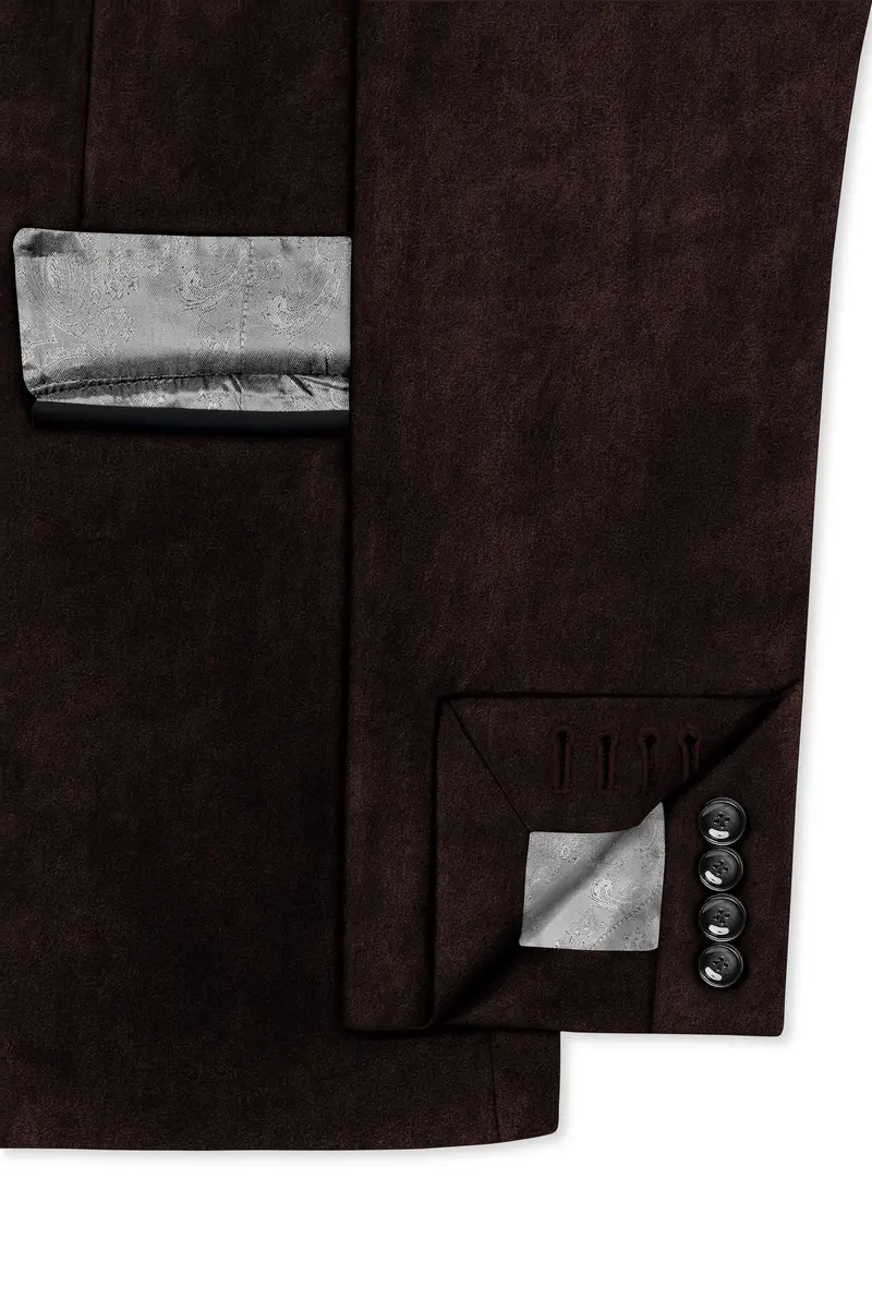 Imperial-Acadia Brown Velvet Peak Lapel Tuxedo Suit 8