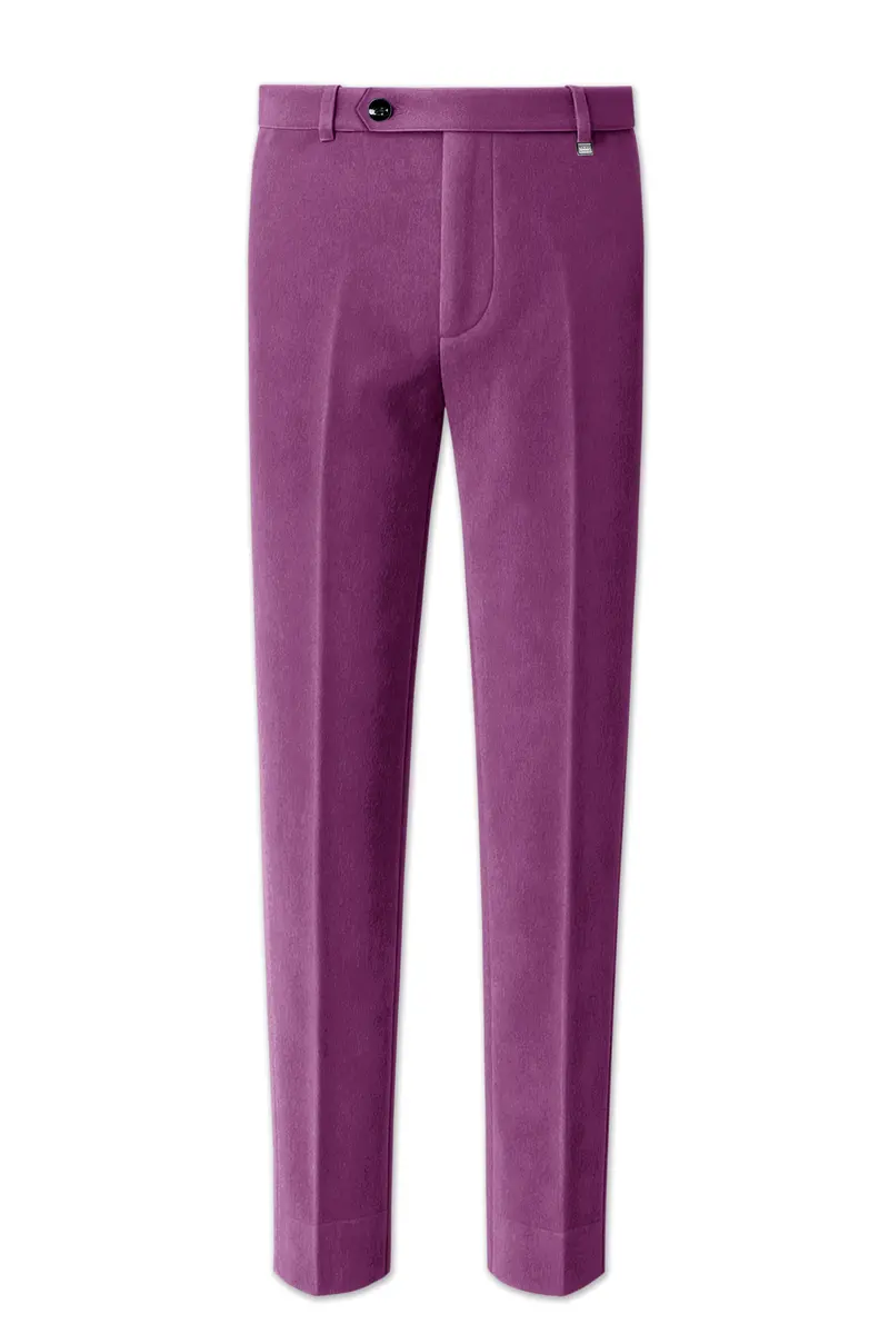 Imperial-Cannon Purple Velvet Peak Lapel Tuxedo Suit 14