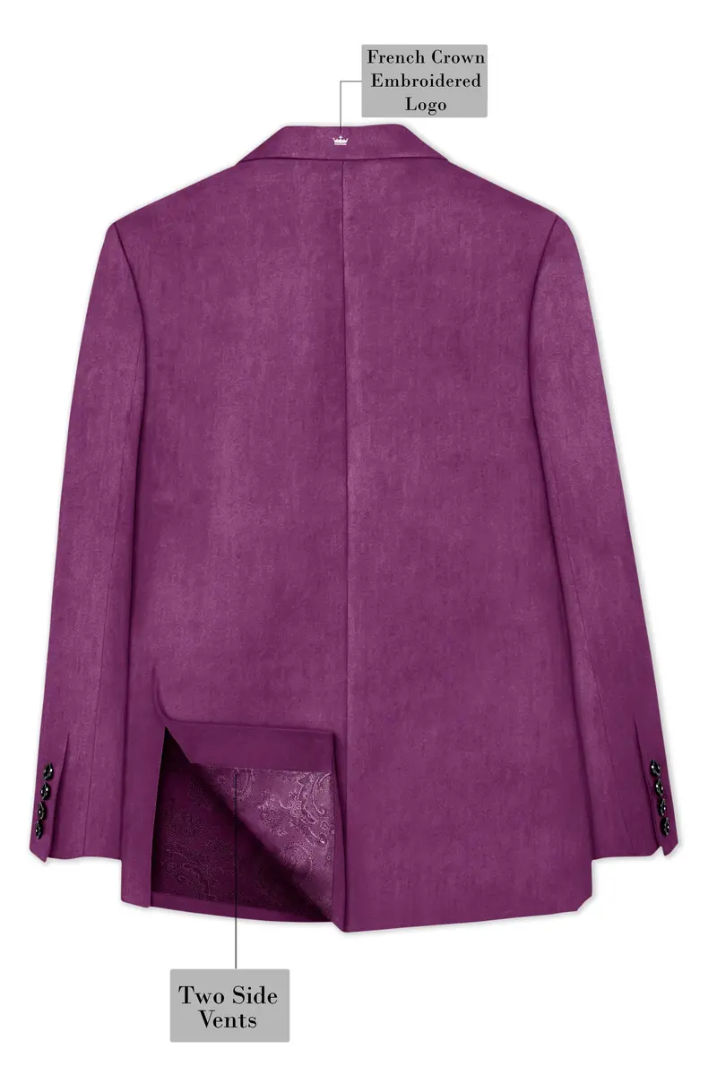 Imperial-Cannon Purple Velvet Peak Lapel Tuxedo Suit 9