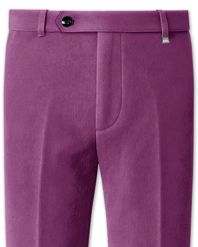 Imperial-Cannon Purple Velvet Stretchable Waistband Pant 1
