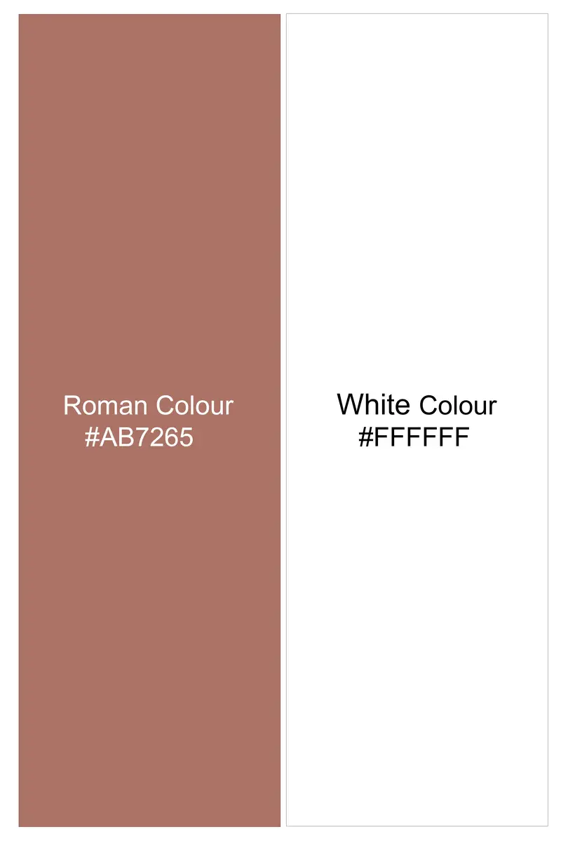 Imperial-Roman Brown And Bright White Pin Striped Subtle Sheen Super Soft Premium Cotton Dress Shirt 7