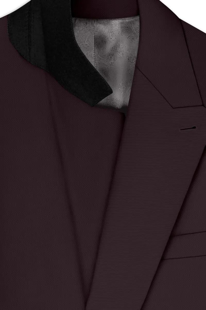 Imperial-Seal Brown Slight Stretch Subtle Sheen Poly-Viscose Double Breasted Suit 5