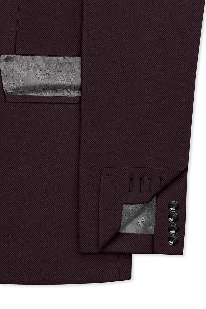 Imperial-Seal Brown Slight Stretch Subtle Sheen Poly-Viscose Double Breasted Suit 7
