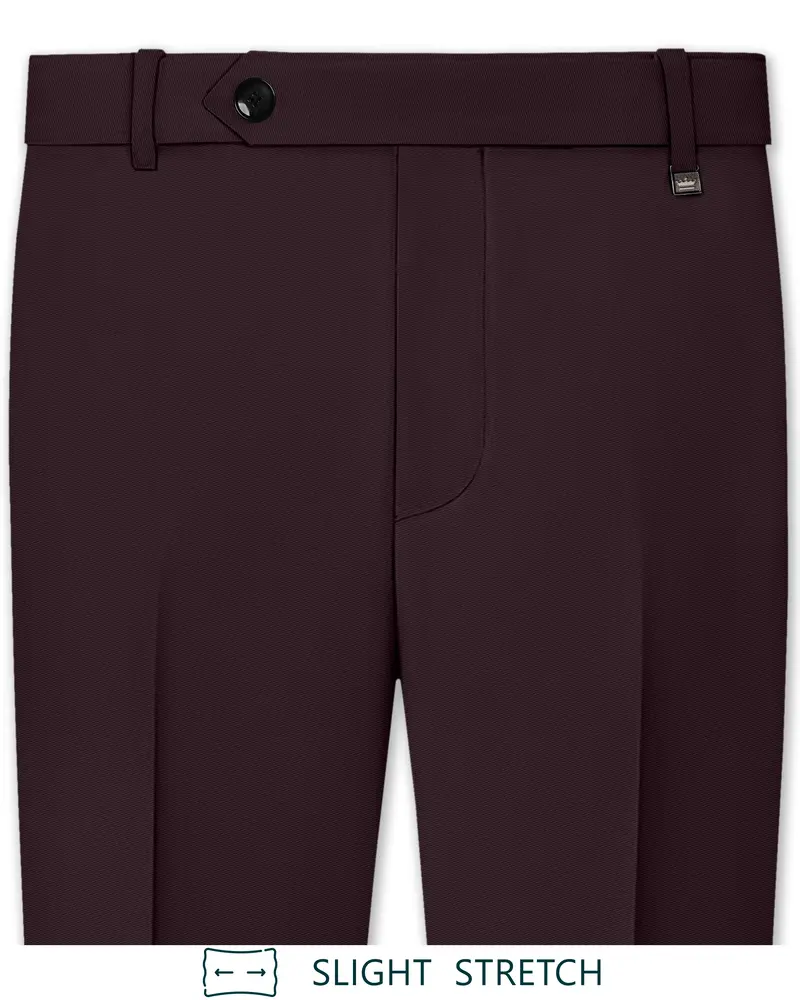 Imperial-Seal Brown Slight Stretch Subtle Sheen Poly-Viscose Waistband Pant 1