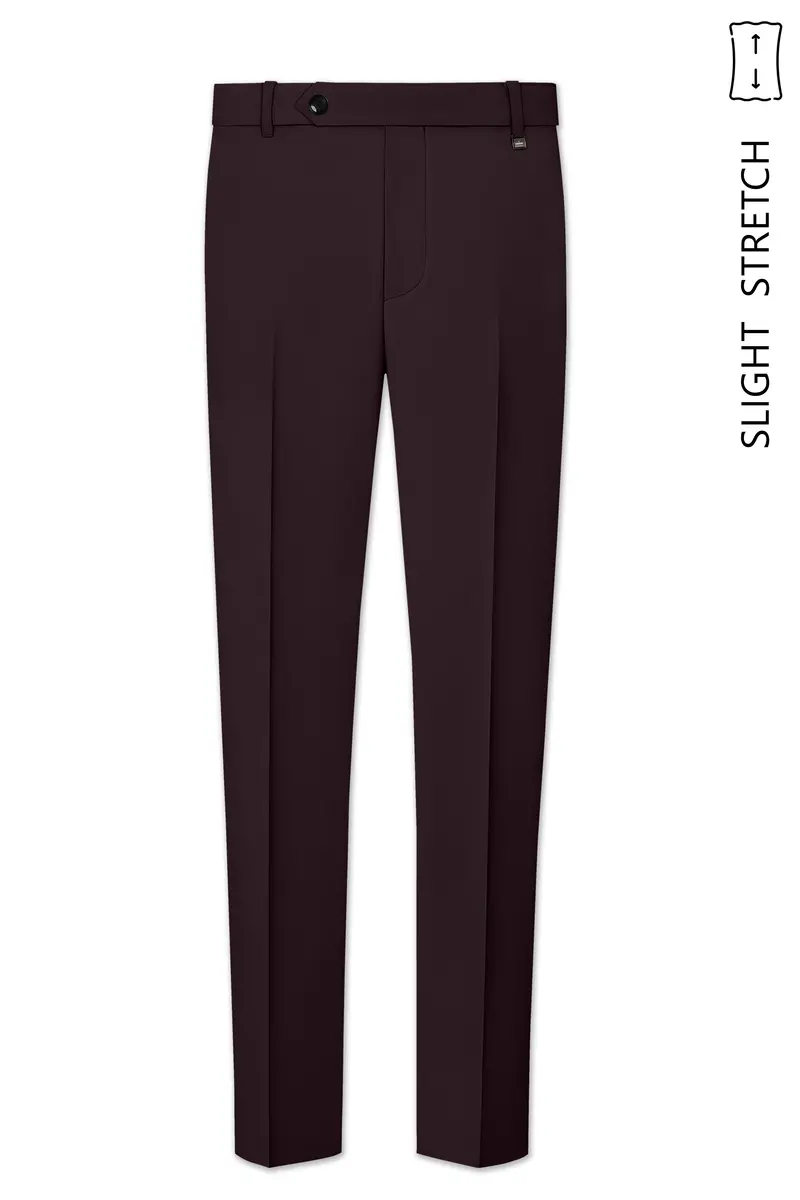 Imperial-Seal Brown Slight Stretch Subtle Sheen Poly-Viscose Waistband Pant 2