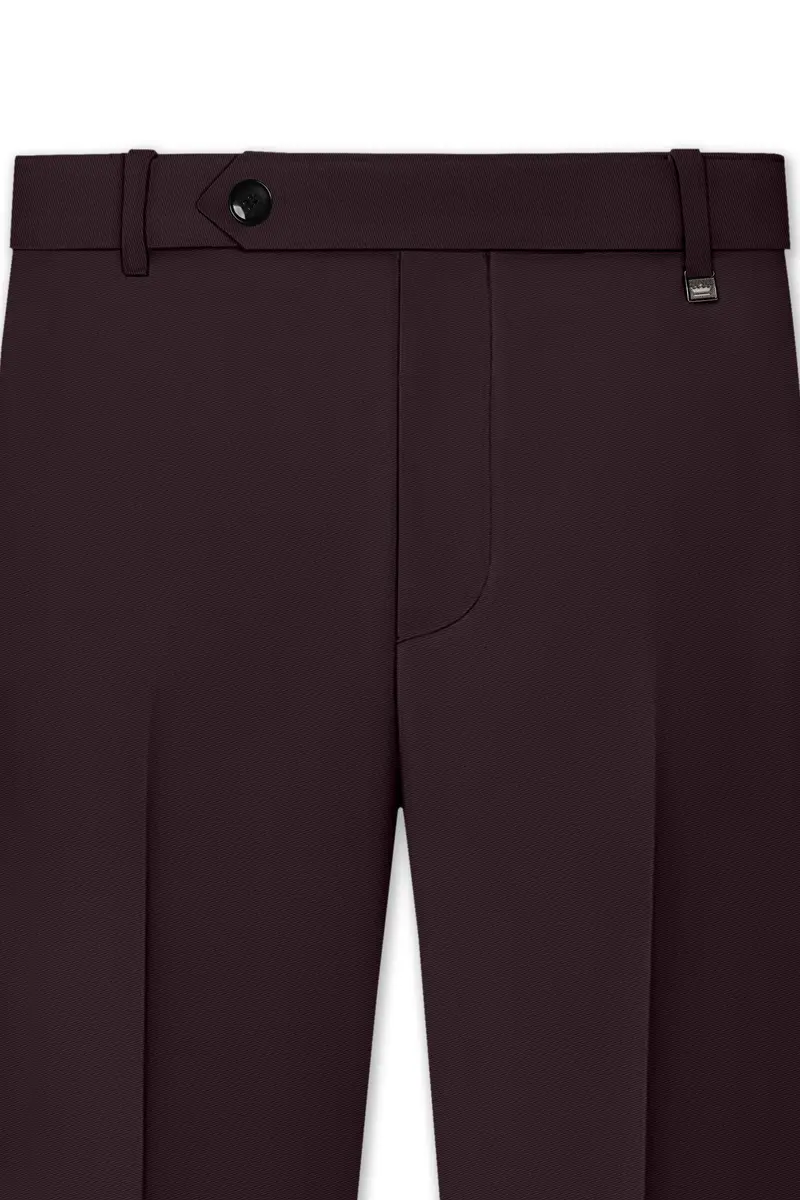 Imperial-Seal Brown Slight Stretch Subtle Sheen Poly-Viscose Waistband Pant 4